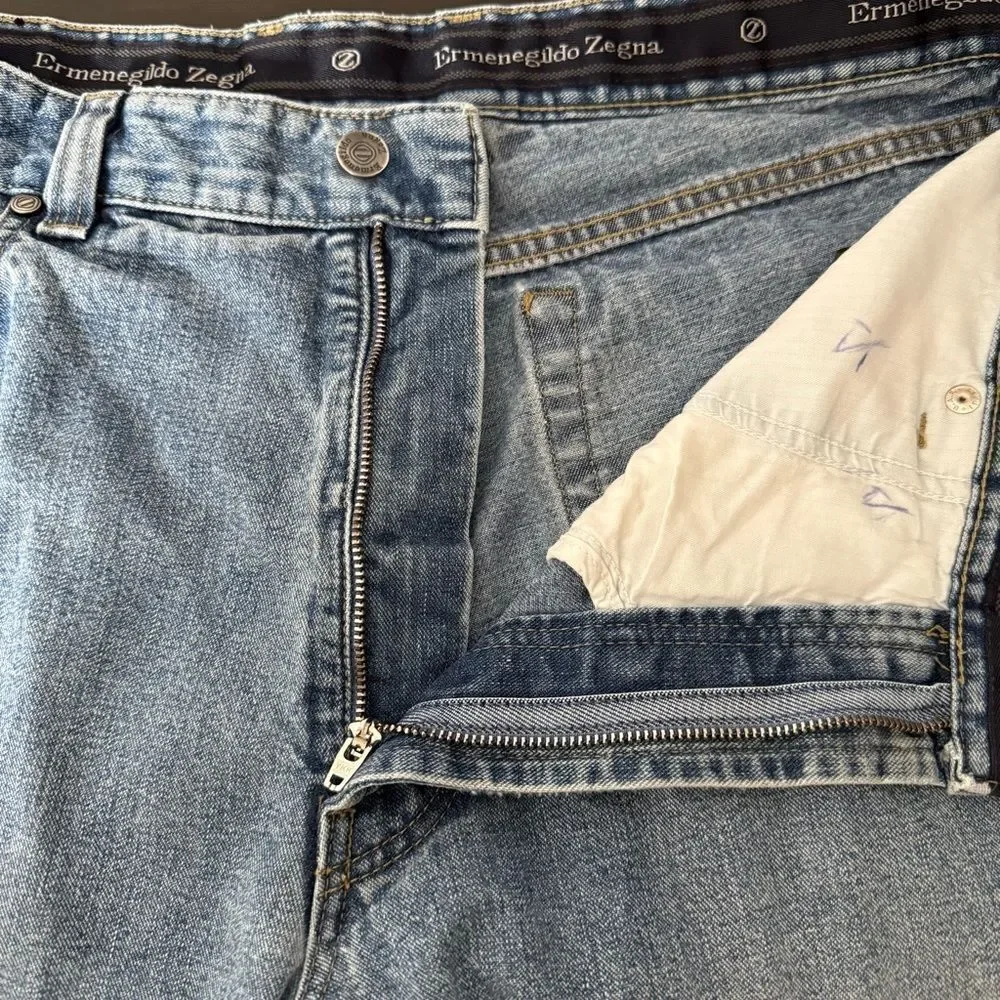 Ermenegildo Zegna Jeans Mens Sz 38 Blue Straight Designer Denim Made in Italy